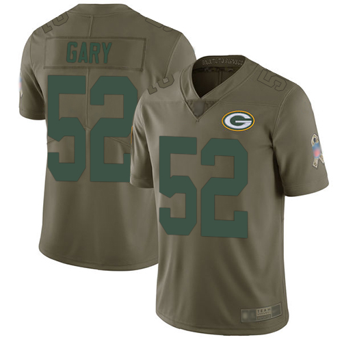Green Bay Packers Limited Olive Men #52 Gary Rashan Jersey Nike NFL 2017 Salute to Service